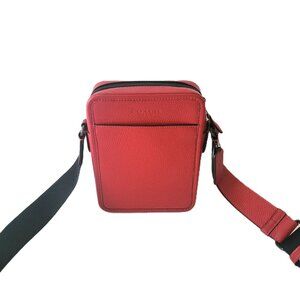 Coach CAT81 Sullivan Crossbody Pebbled Leather Messenger Bag Mens Bold Red
